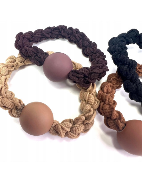 Zestaw Gumek odcienie Ziemi z ozdobą Lolita Accessories