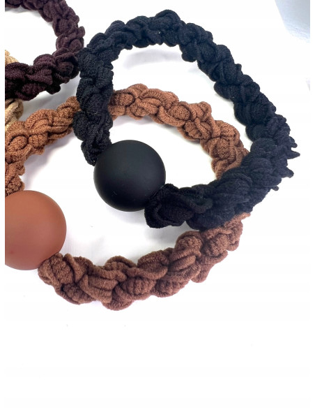 Zestaw Gumek odcienie Ziemi z ozdobą Lolita Accessories