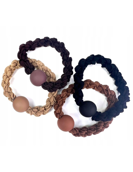 Zestaw Gumek odcienie Ziemi z ozdobą Lolita Accessories