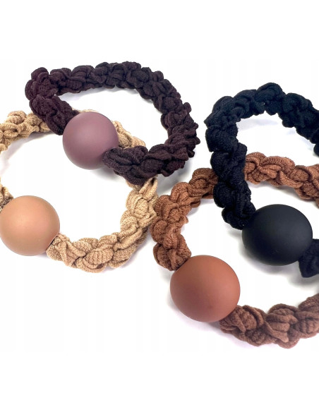 Zestaw Gumek odcienie Ziemi z ozdobą Lolita Accessories