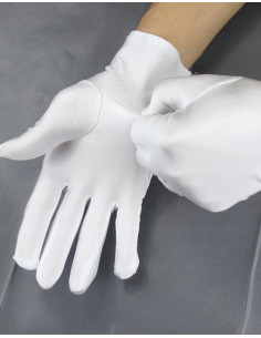 Białe Rękawiczki bezpyłowe z mikrofibry dla jubilerów,... 2