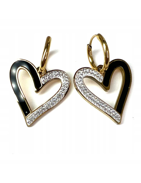 Kolczyki ze stali chirurgicznej Lolita Accessories złote Serce