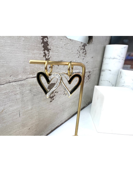 Kolczyki ze stali chirurgicznej Lolita Accessories złote Serce