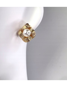 Klipsy do uszu supełki z perłami perełkami Lolita...