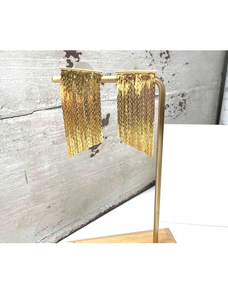 Kolczyki błyszczące złote łańcuszki Lolita Accessories złoty