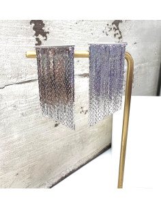 Kolczyki błyszczące łańcuszki Lolita Accessories srebrny 2