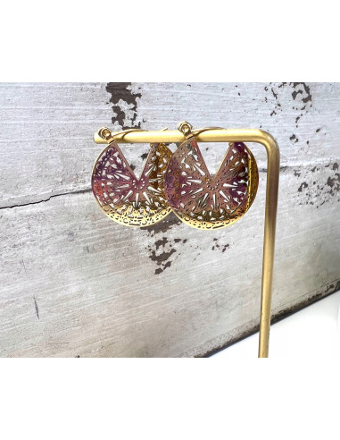 Kolczyki złote koła BOHO stal chirurgiczna...