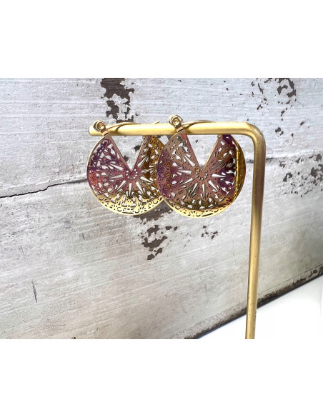 Kolczyki złote koła BOHO stal chirurgiczna Lolita Accessories