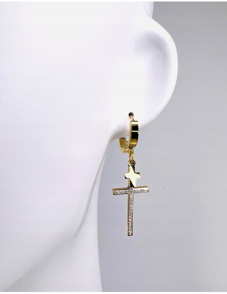 Kolczyki ze stali chirurgicznej Lolita Accessories złote Krzyże