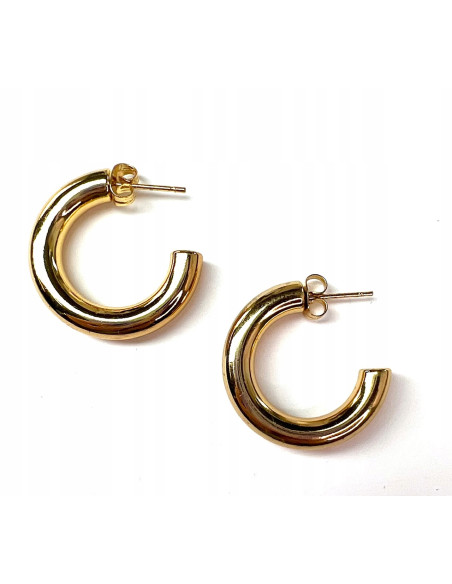 Kolczyki złote koła stal chirurgiczna nierdzewna Lolita Accessories