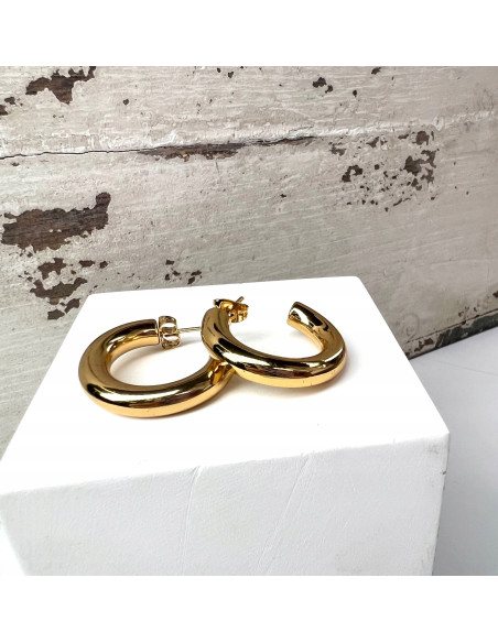 Kolczyki złote koła stal chirurgiczna nierdzewna Lolita Accessories