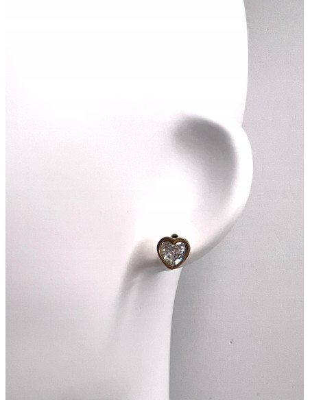 Kolczyki ze stali chirurgicznej Lolita Accessories złote z cyrkoniami SERCA