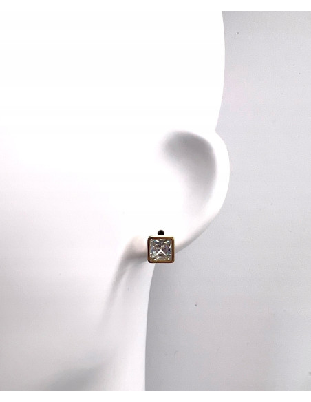 Kolczyki ze stali chirurgicznej Lolita Accessories złote z cyrkoniami