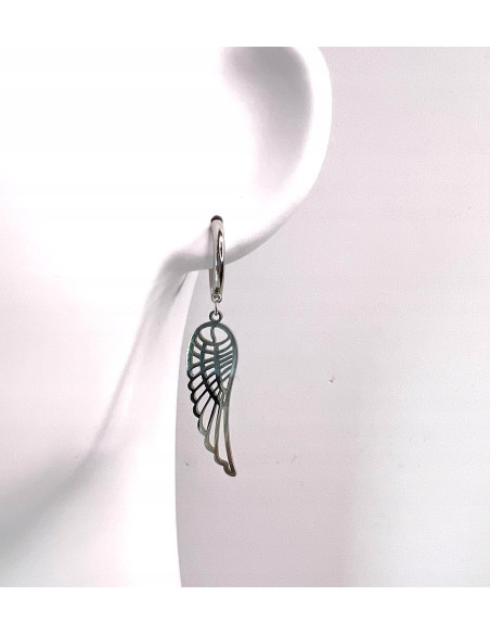 Kolczyki ze stali chirurgicznej Lolita Accessories srebrne Skrzydła