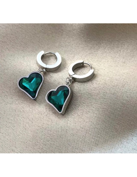 Kolczyki ze stali chirurgicznej Lolita Accessories srebrne Serca