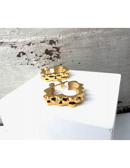 Kolczyki złote koła stal chirurgiczna nierdzewna Lolita Accessories