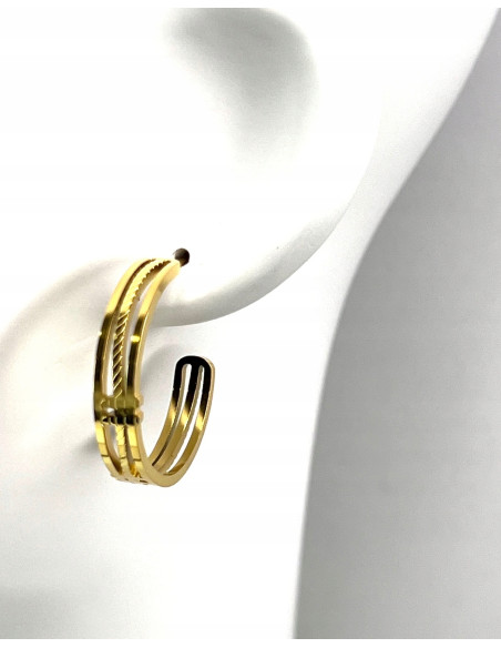 Kolczyki złote koła stal chirurgiczna nierdzewna Lolita Accessories