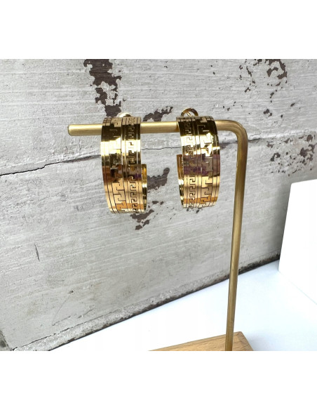 Kolczyki złote koła stal chirurgiczna nierdzewna Lolita Accessories