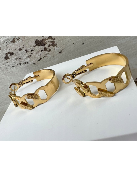 Kolczyki złote koła stal chirurgiczna nierdzewna Lolita Accessories