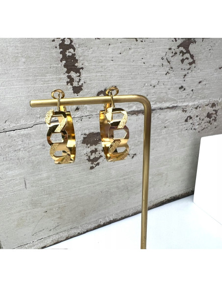 Kolczyki złote koła stal chirurgiczna nierdzewna Lolita Accessories