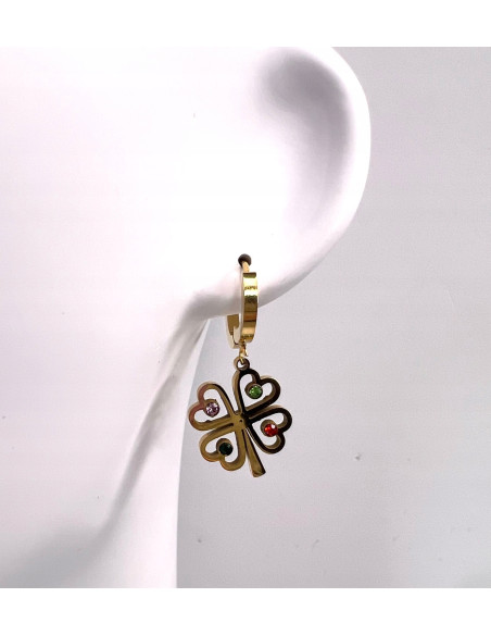 Kolczyki ze stali chirurgicznej Lolita Accessories złote Koniczynki