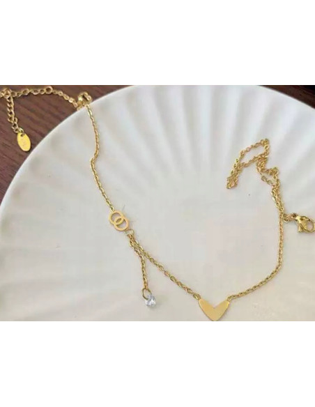 Naszyjnik Celebrytka ze stali chirurgicznej Lolita Accessories Złoty Serce