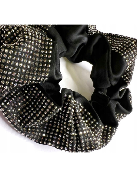 Scrunchie z kamieniami Połysk Lolita Accessories czarna