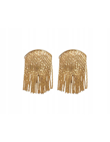 Kolczyki błyszczące złote łańcuszki Lolita Accessories złoty