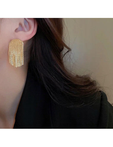 Kolczyki błyszczące złote łańcuszki Lolita...