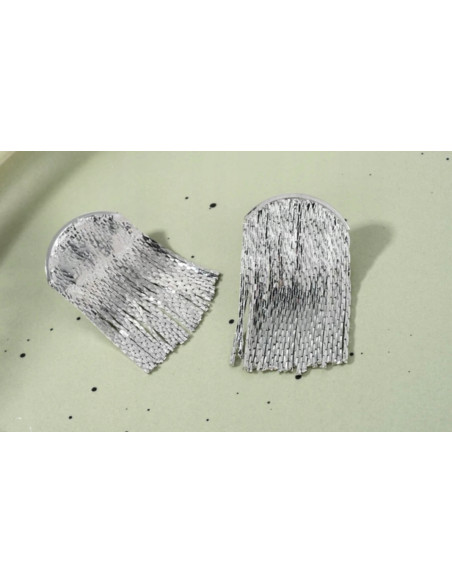 Kolczyki błyszczące łańcuszki Lolita Accessories srebrny