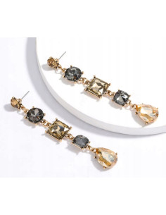 Kolczyki Lolita Accessories cyrkonie kamienie Grafitowo -...