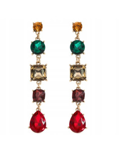 Kolczyki Lolita Accessories cyrkonie kamienie kolorowe