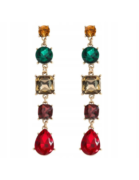 Kolczyki Lolita Accessories cyrkonie kamienie kolorowe