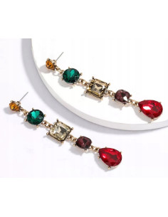 Kolczyki Lolita Accessories cyrkonie kamienie kolorowe 2