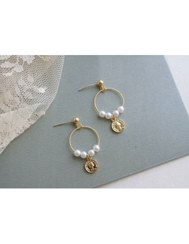 kolczyki z perłami srebrny sztyft 925 Lolita...