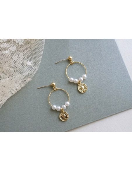 kolczyki z perłami srebrny sztyft 925 Lolita Accessories