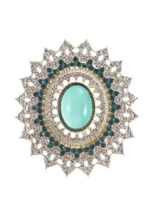 Broszka Medalion ozdobna Lolita Accessories zielona z...