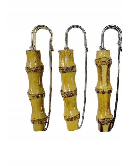 Broszka Złota Agrafka z Bambusem Lolita Accessories