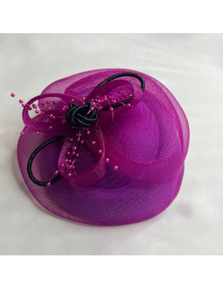 Fascynator na głowę Stroik na głowę Toczek fioletowy KAPELUSIK