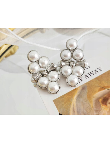 kolczyki z perłami srebrny sztyft 925 Lolita...