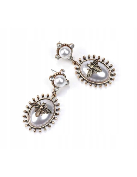 Kolczyki Vintage z pszczołami perłowe Lolita Accessories