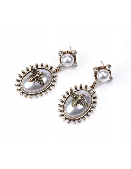 Kolczyki Vintage z pszczołami perłowe Lolita Accessories