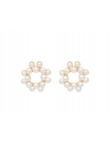 kolczyki z perłami srebrny sztyft 925 Lolita Accessories Wianek