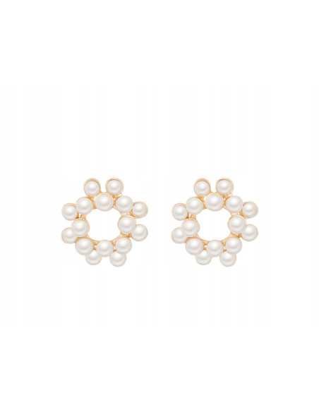 kolczyki z perłami srebrny sztyft 925 Lolita Accessories Wianek