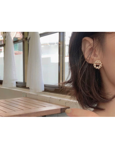 kolczyki z perłami srebrny sztyft 925 Lolita...