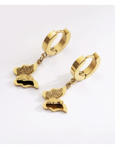 Kolczyki Motyl stal chirurgiczna Lolita Accessories złoty...