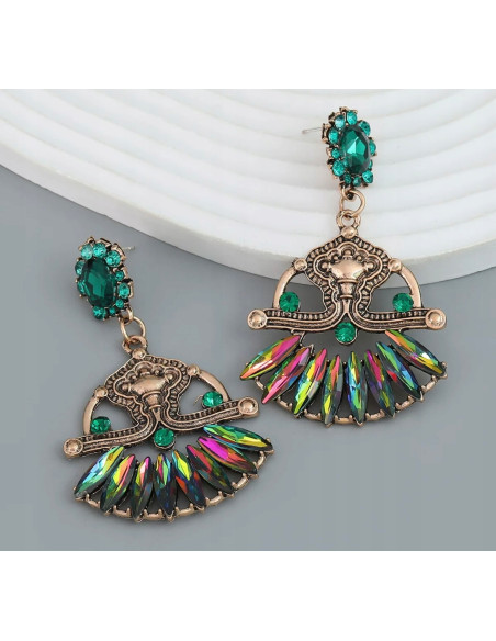 Kolczyki kolekcja Vintage Lolita Accessories cyrkonie kamienie kolorowe