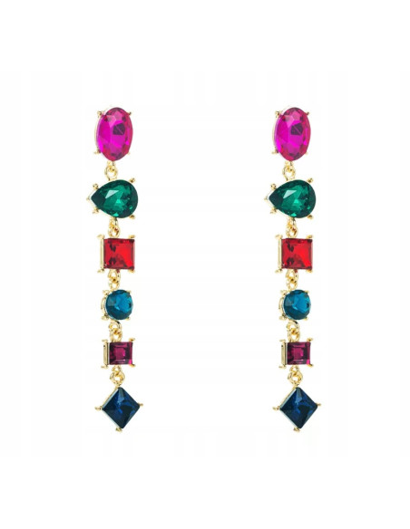 Kolczyki Lolita Accessories cyrkonie kamienie kolorowe