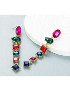 Kolczyki Lolita Accessories cyrkonie kamienie kolorowe 2