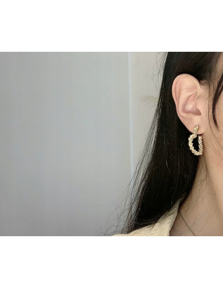 Kolczyki Lolita Accessories Srebrny sztyft "925" Złote Serce